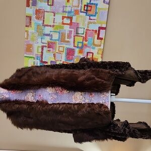 Y2K FIND!! BRAND NEW CLUB FRANCO OVERSIZED FAUX FUR PONCHO DUSTER-O/S
